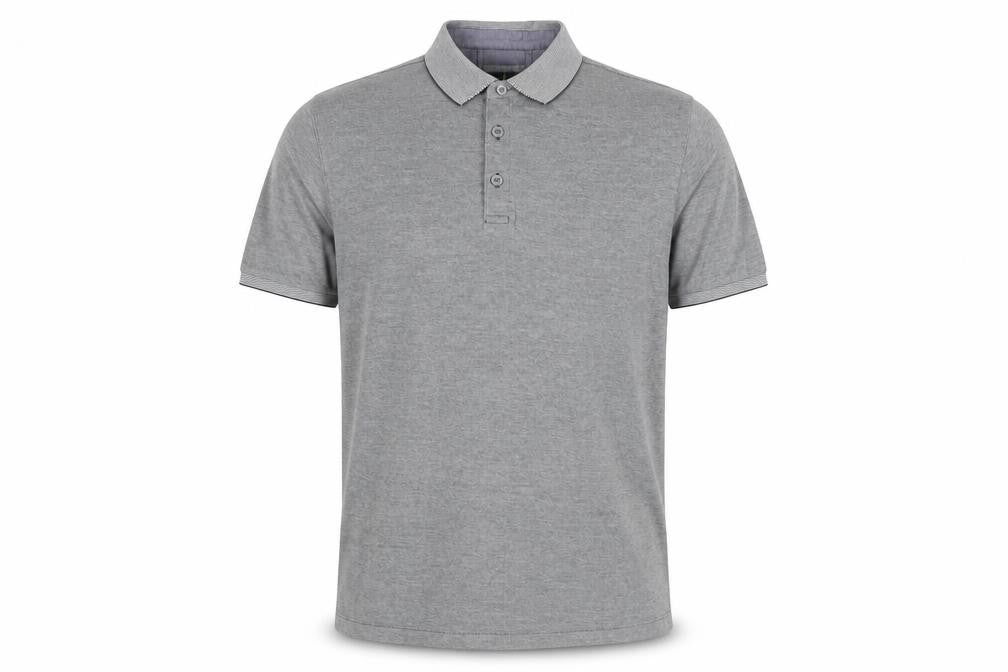 Jasper Conran Men's Grey Cotton Polo Shirt Size M