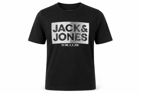 Mens UK Size M JACK & JONES Black  Cotton T-Shirt