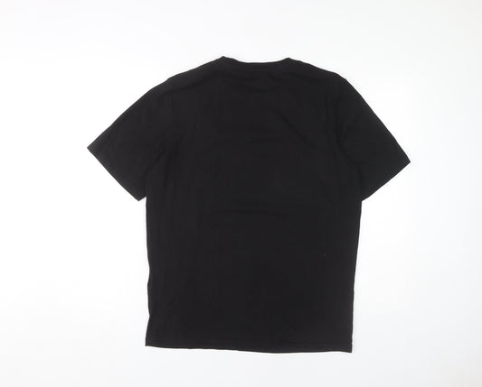 Jack & Jones Men's Black Graphic T-Shirt, M, Cotton