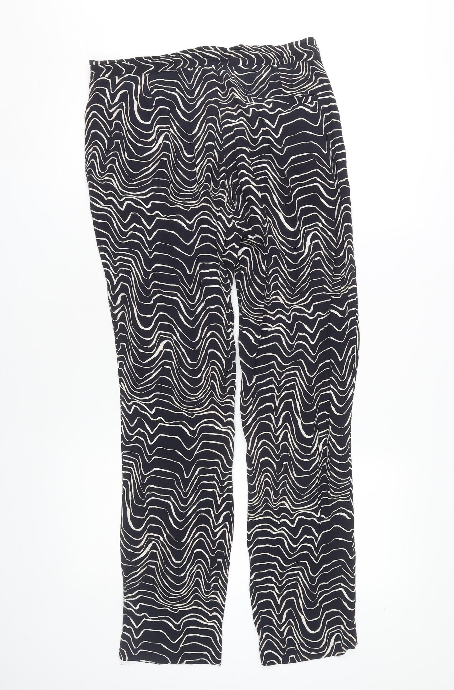 Jigsaw Women’s Black Geometric Trousers Size 8