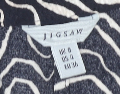 Jigsaw Women’s Black Geometric Trousers Size 8