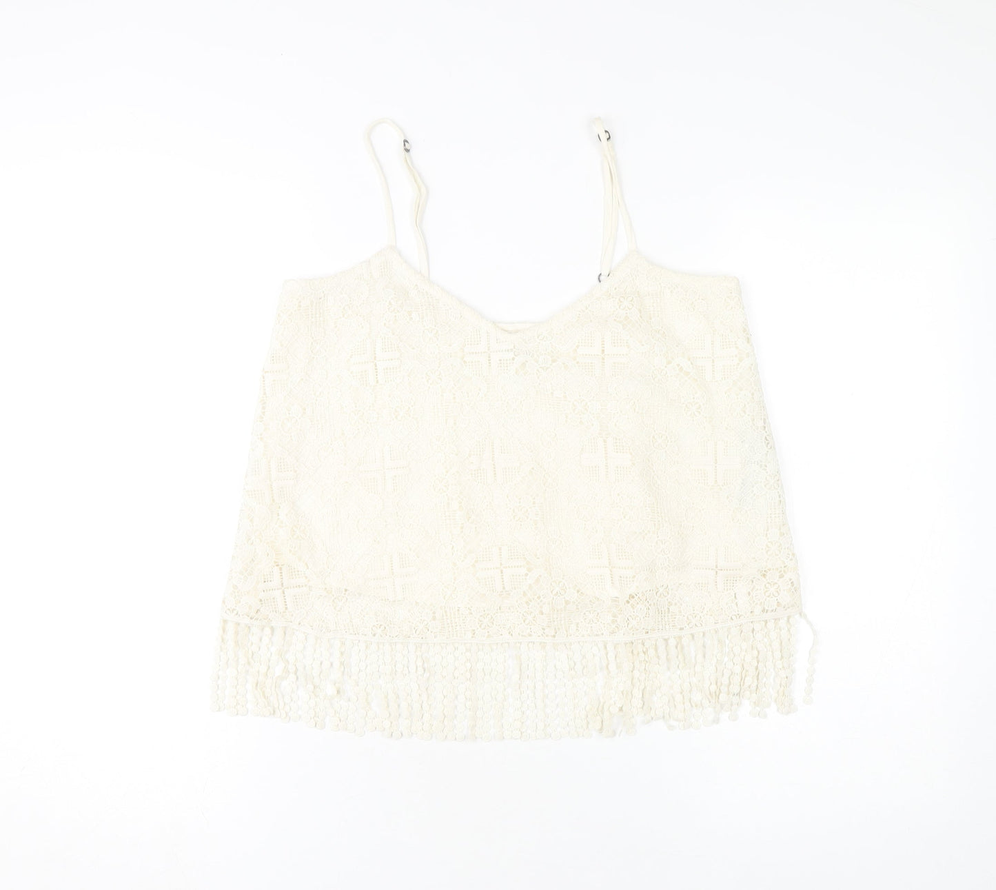 Abercrombie & Fitch Women's Ivory Lace Camisole Tank