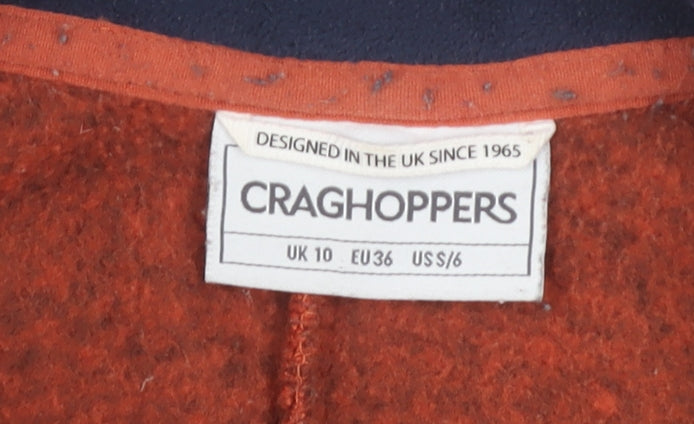 Craghoppers Women's Orange Fleece Jacket Size 10