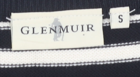 Glenmuir Women's Black V-Neck Striped Pullover Jumper