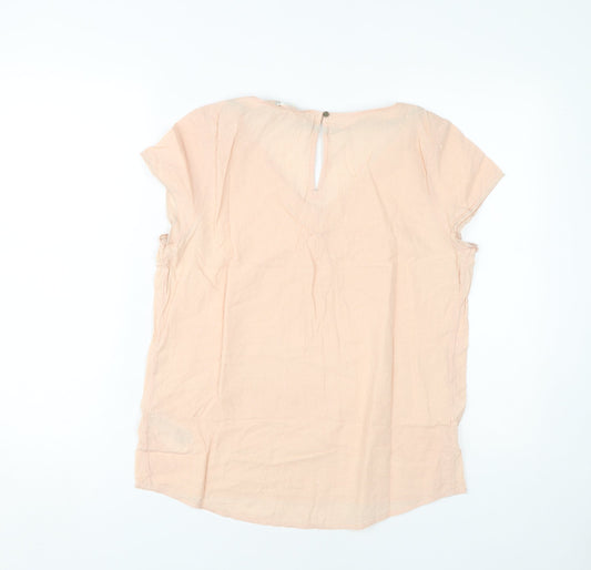 White Stuff Women's Pink Blouse UK 8 V-Neck
