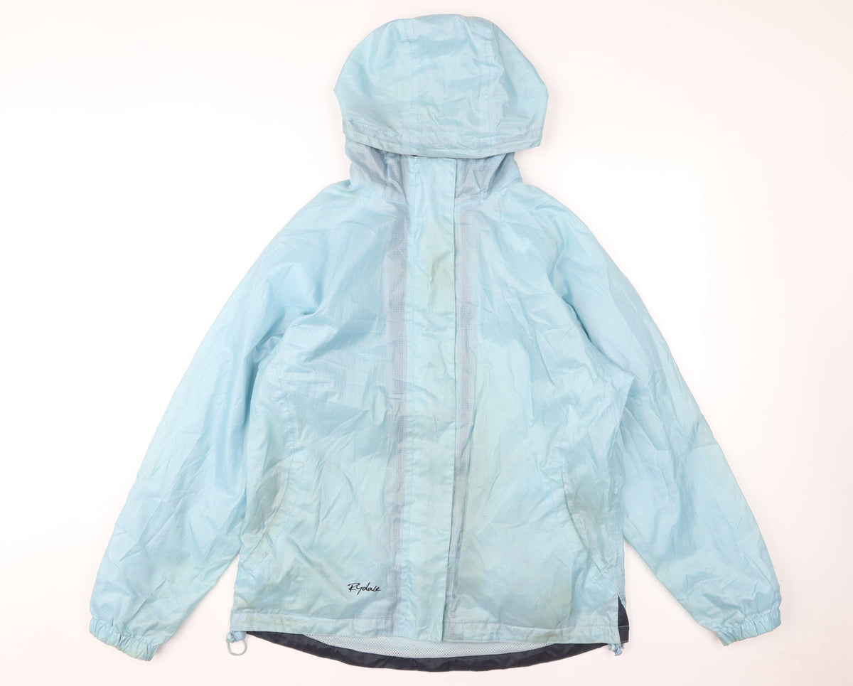 Rydale Women's Blue Hooded Windbreaker Jacket Size 14