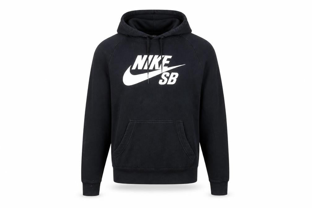 Mens UK S Regular Nike Black Pullover Hoodie