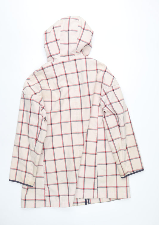 Joules Women's Multicoloured Checked Coat Size 16
