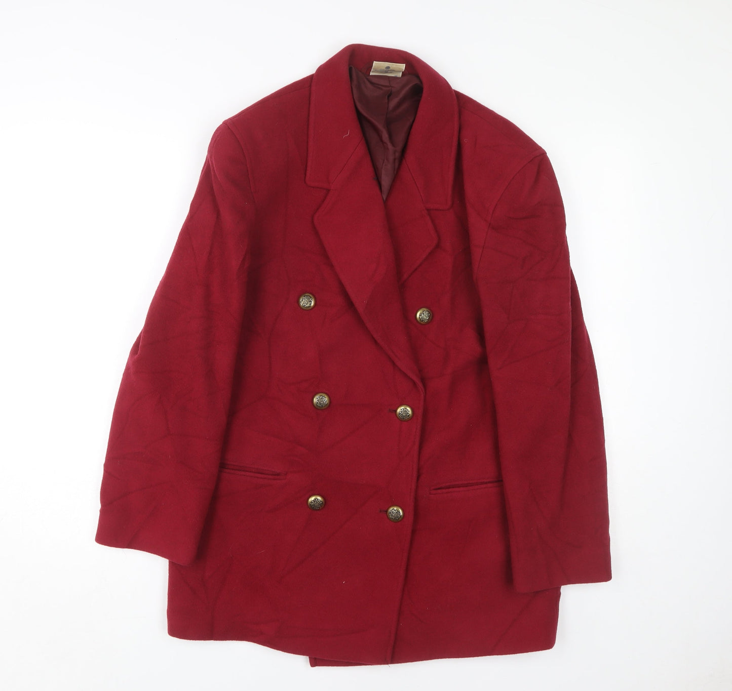 Eastex Women's Red Wool Double-Breasted Coat, Size 10