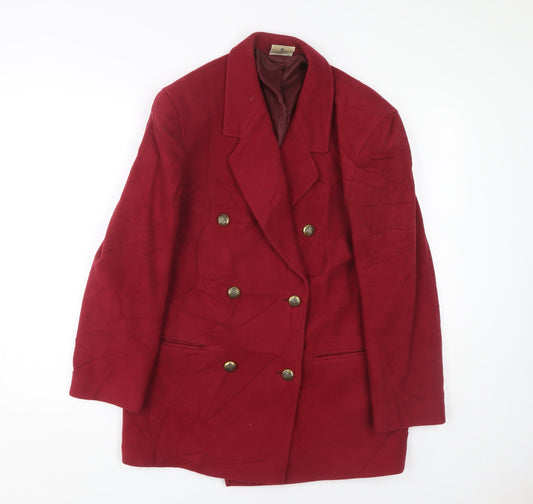 Eastex Women's Red Wool Double-Breasted Coat, Size 10