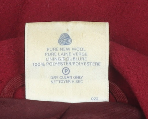 Eastex Women's Red Wool Double-Breasted Coat, Size 10