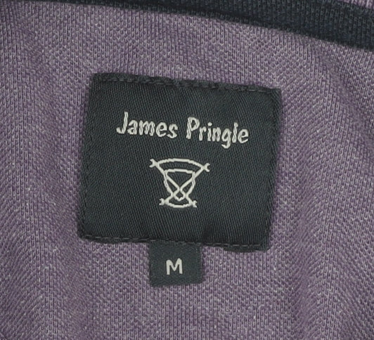 James Pringle Men's Purple Polo M Short Sleeve Casual