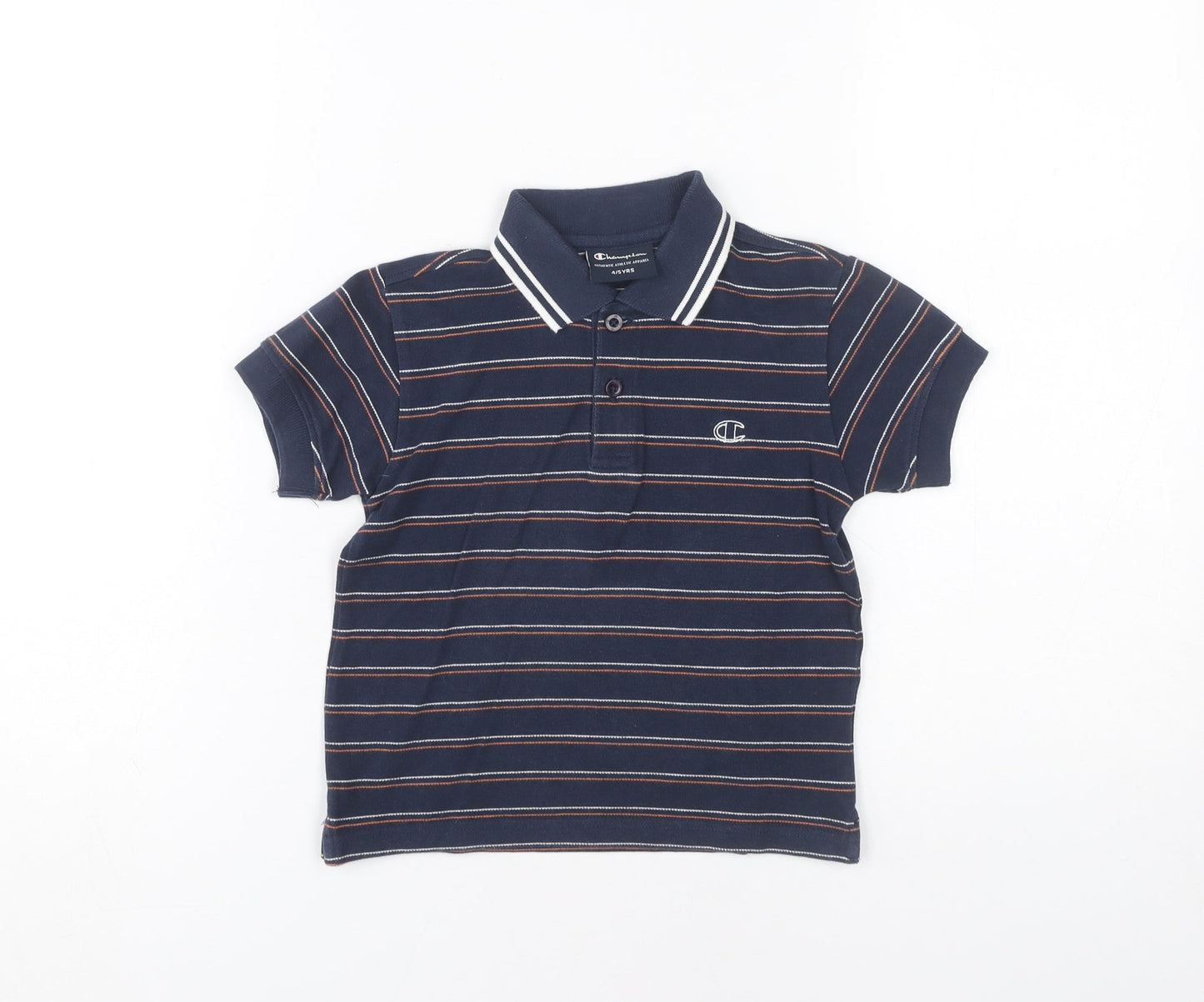 Champion Boys Blue Striped Polo Shirt 4-5 Years