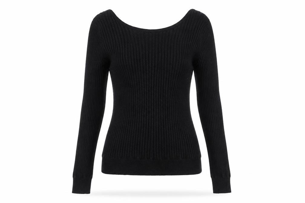 Front view of Jacqueline de Yong Black Wrap Blouse, size L, Women's