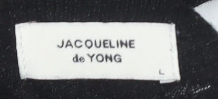 Jacqueline de Yong Black Wrap Blouse, Size L, Women's