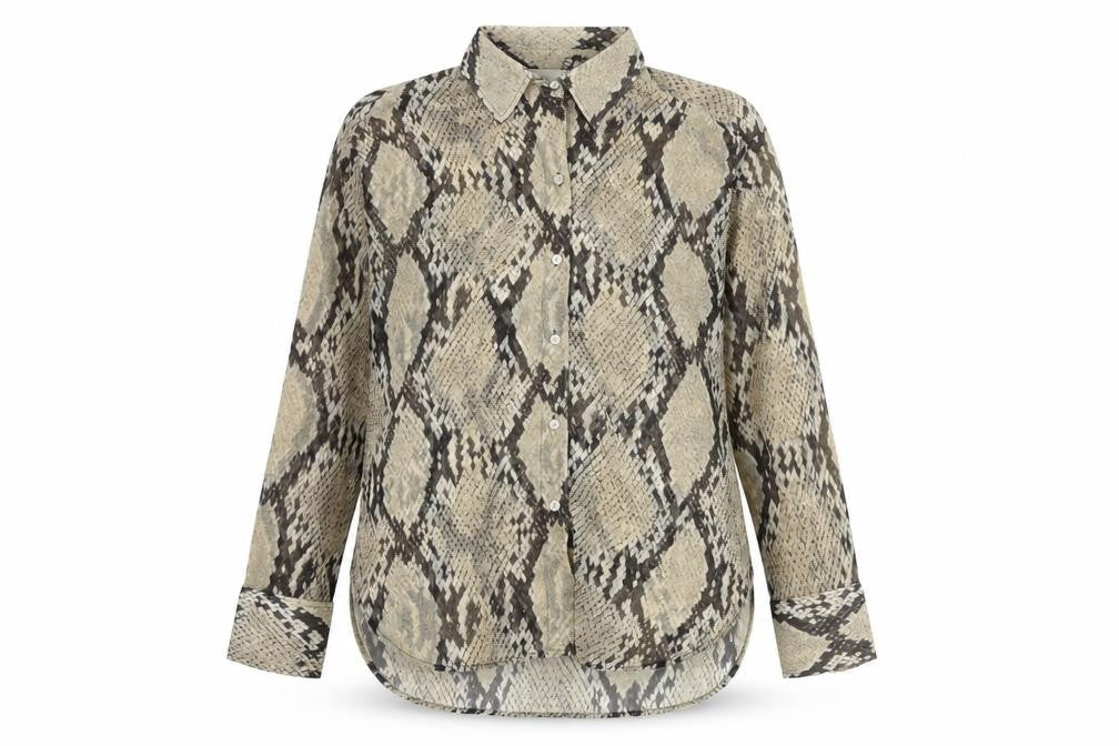 H&M Women’s Multicoloured Size 12 Animal Print Button-Up Shirt