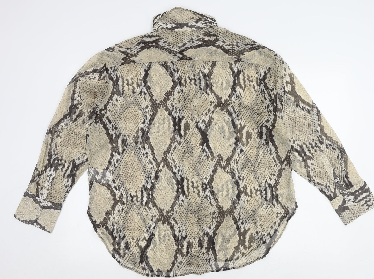 H&M Women’s Multicoloured Size 12 Animal Print Button-Up Shirt