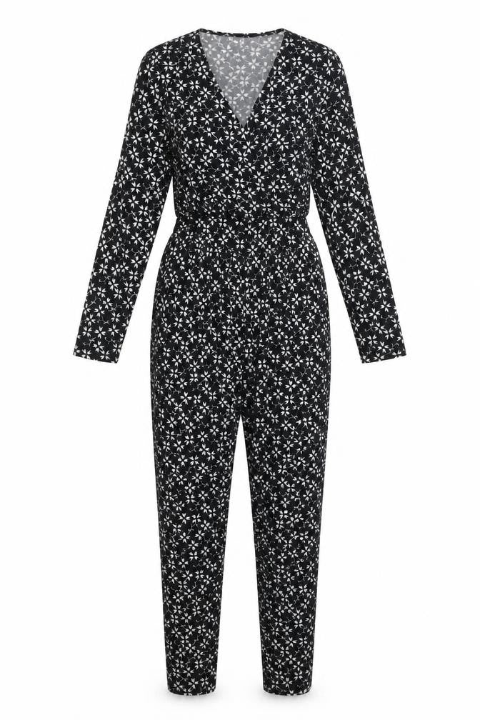 Mr Max Women's Black Floral Jumpsuit M