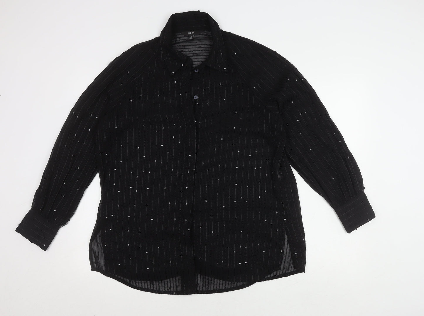 Next Women's Black Sequin Blouse - Size 12