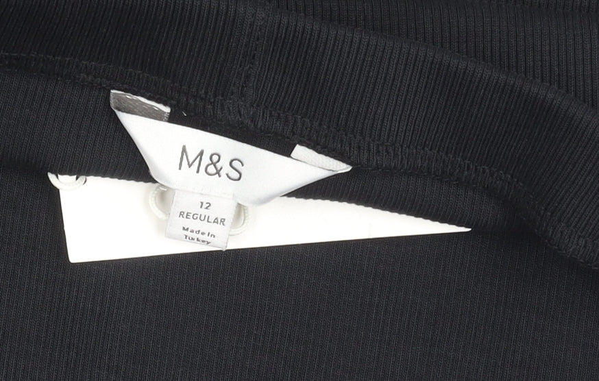 Marks and Spencer Women's Black Midi Dress Size 12