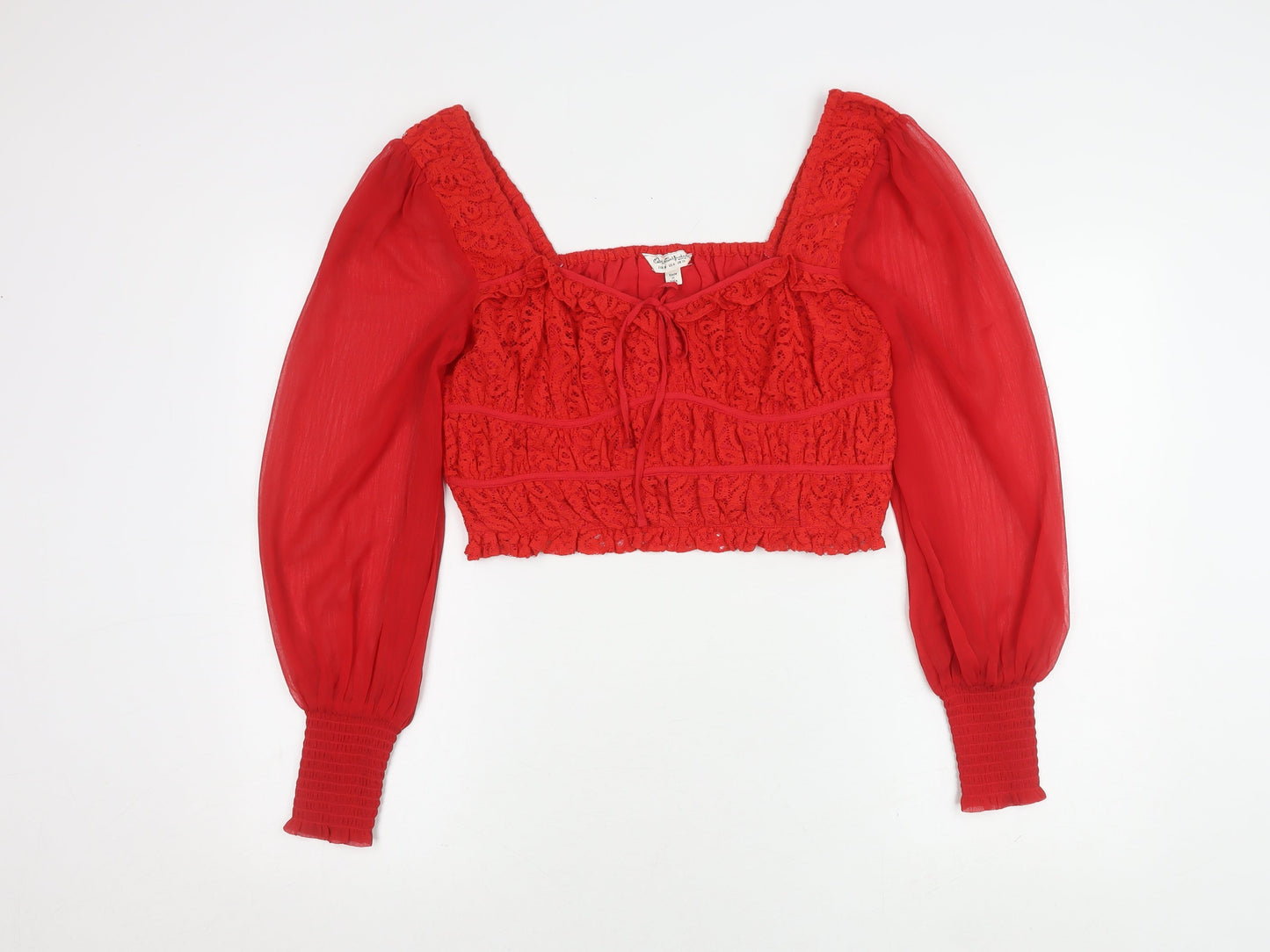 Miss Selfridge Women's Red Cropped Top UK 10