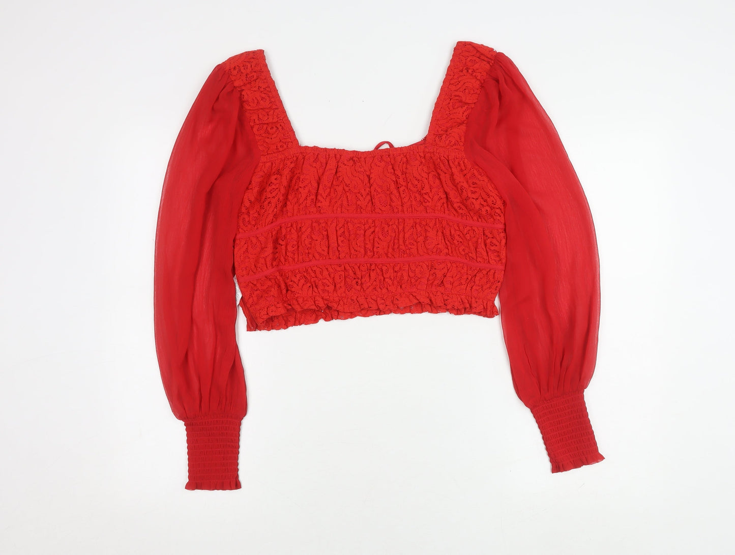 Miss Selfridge Women's Red Cropped Top UK 10