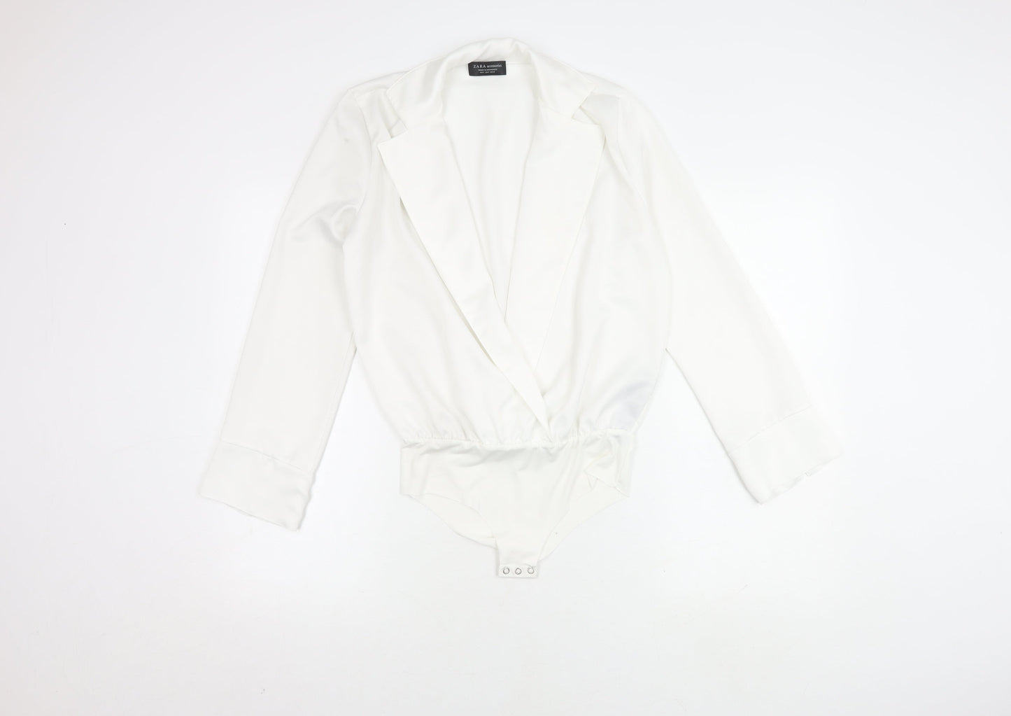 Zara Women's White Wrap Blouse Size 8