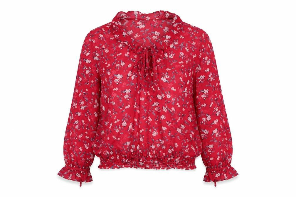 QED London Floral Red Blouse, Women's Size 12