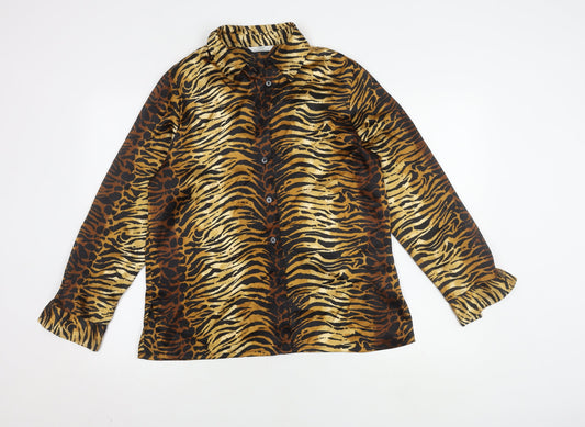 Marks and Spencer Women's Animal Print Button-Up, Size 12