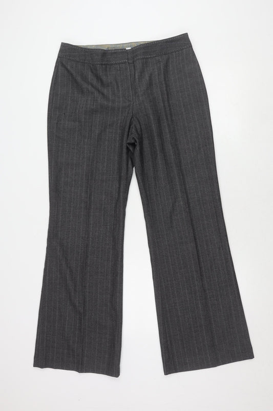 Next Women's Grey Striped Dress Pants Size 14
