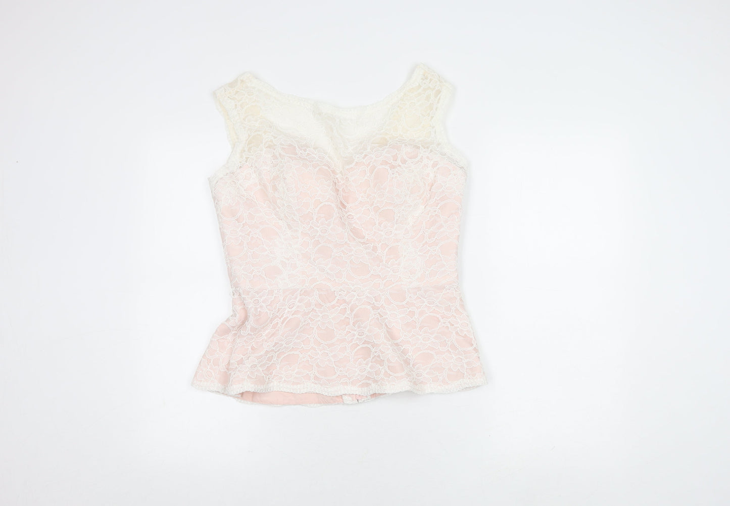 Mori Lee Women's Pink Lace Sleeveless Top, Size 16