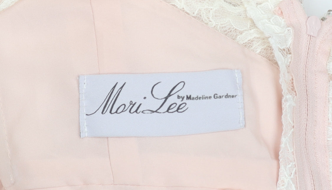 Mori Lee Women's Pink Lace Sleeveless Top, Size 16