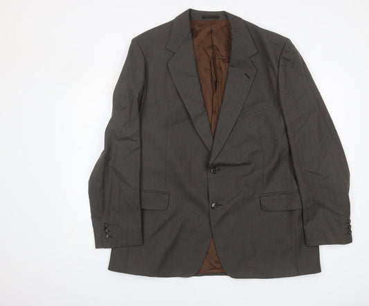 Magee Men's Brown Wool Blazer - Classic Fit, Size 45R