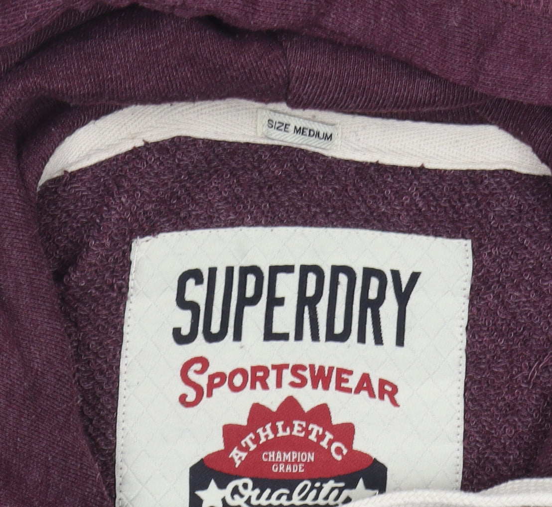 Superdry Women's Purple Hoodie, M, Pullover, Logo, Casual