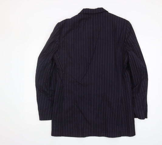 T.M. Lewin Blue Blazer Men’s 39R Classic Striped