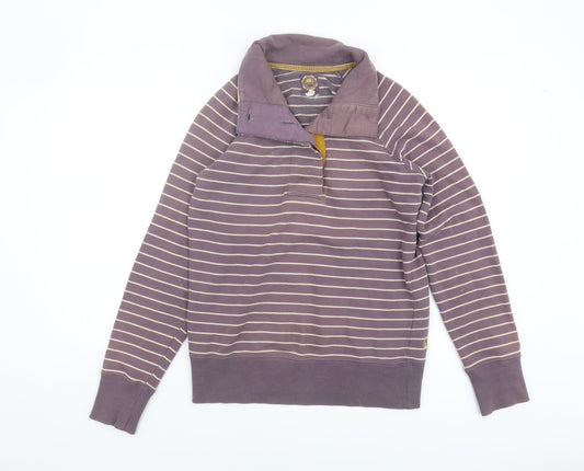 Joules Women's Purple Striped Pullover Sweatshirt Size 8