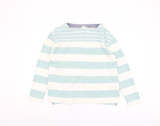 White Stuff Women's Blue Striped Cotton Top UK 12