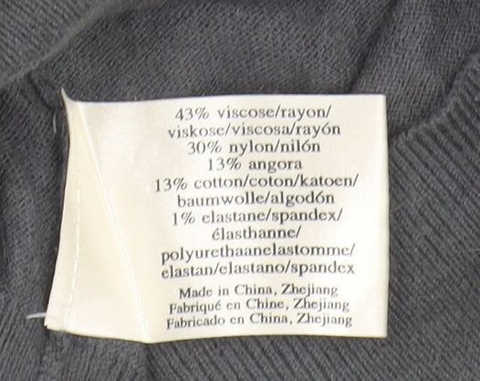 Laura Ashley Grey Pullover Jumper, Size 10, Ruffle Accent