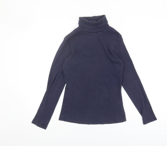 Joules Women's Blue High Neck Jersey T-Shirt Size 10