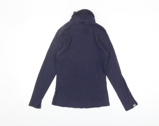 Joules Women's Blue High Neck Jersey T-Shirt Size 10