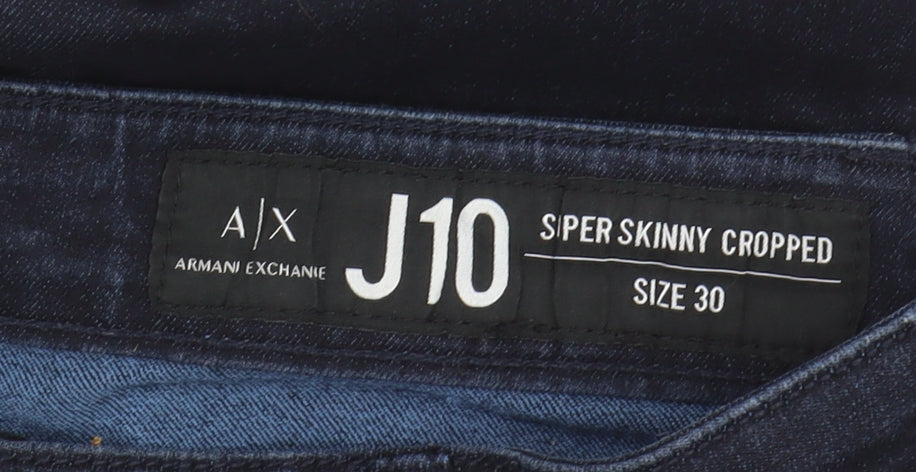 Armani Exchange Women's Blue Cropped Skinny Jeans