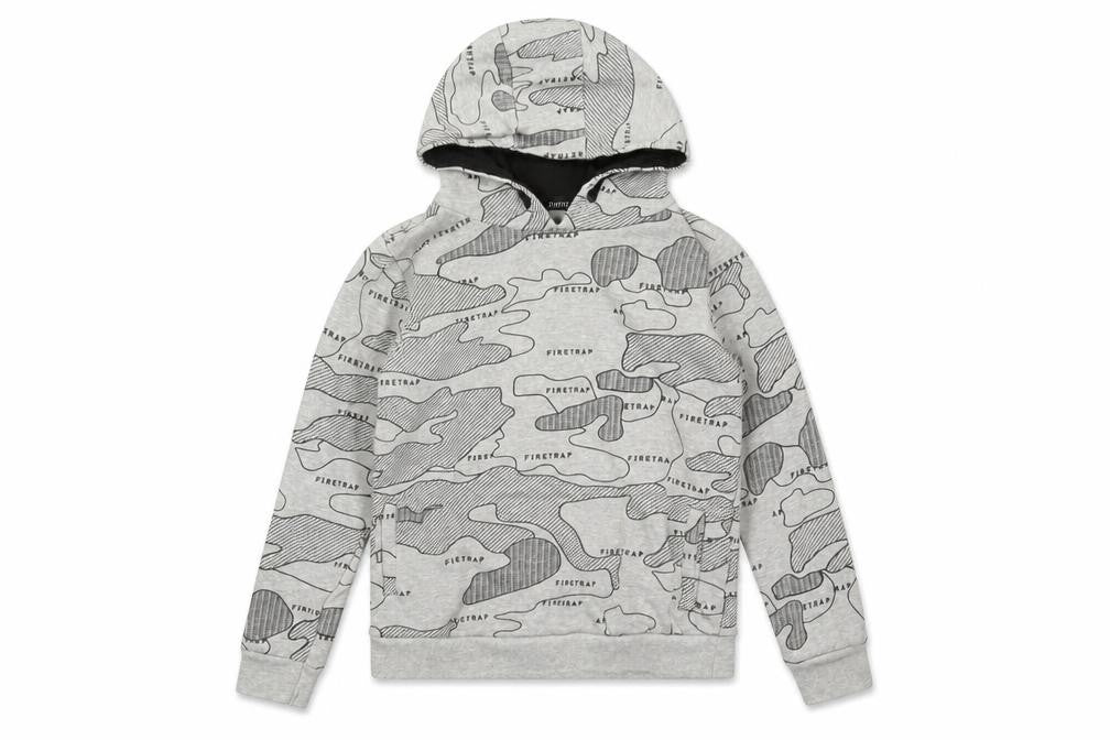 Firetrap Boys Grey Camouflage Hoodie, Size 11-12 Years