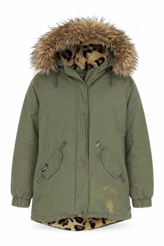 Womens UK Size 8 Relaxed Superdry Green Cotton Coat