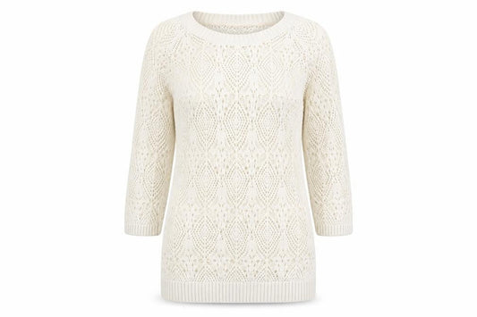 FatFace Women’s Ivory Open-Knit Jumper, Size 8