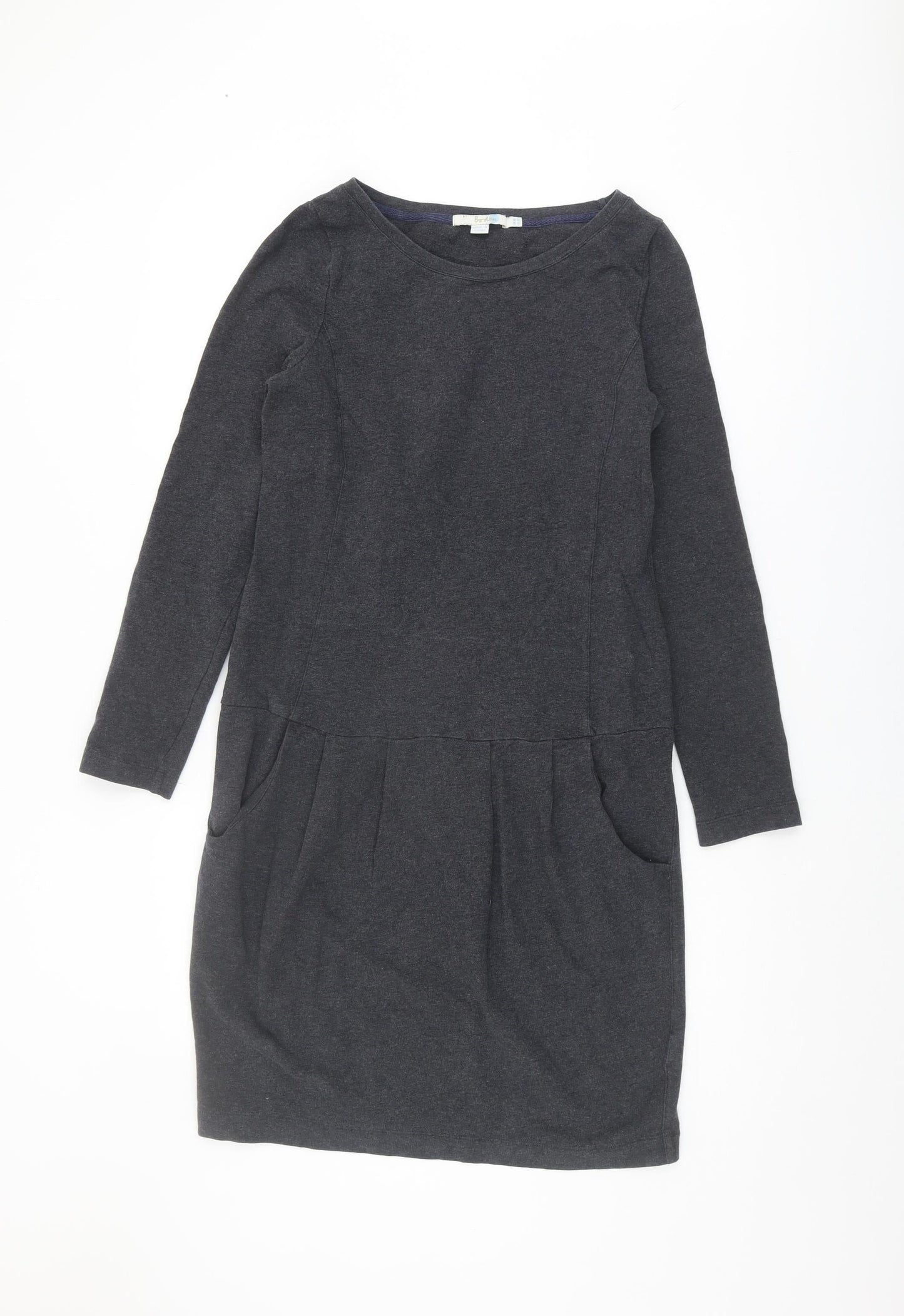 Boden Women’s Grey Shift Dress Size 18 Jersey Long Sleeve