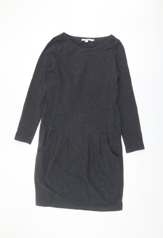 Boden Women’s Grey Shift Dress Size 18 Jersey Long Sleeve