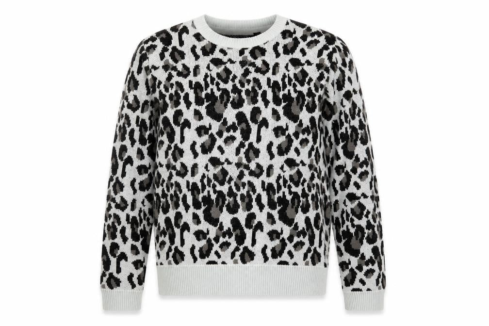 Brave Soul Women's Grey Animal Print Pullover Jumper M
