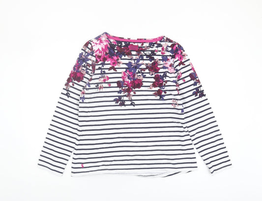 Joules Women's Multicoloured Striped Floral T-Shirt L