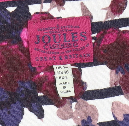 Joules Women's Multicoloured Striped Floral T-Shirt L