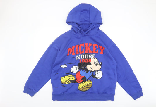 Disney Unisex Blue Hoodie L - Mickey Mouse Graphic Long Sleeve